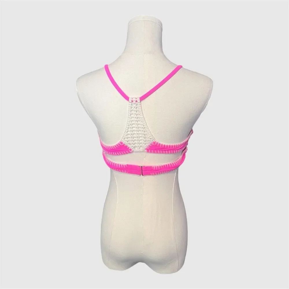 Victoria’s Secret Swim Crochet Razorback Pink Bikini Top